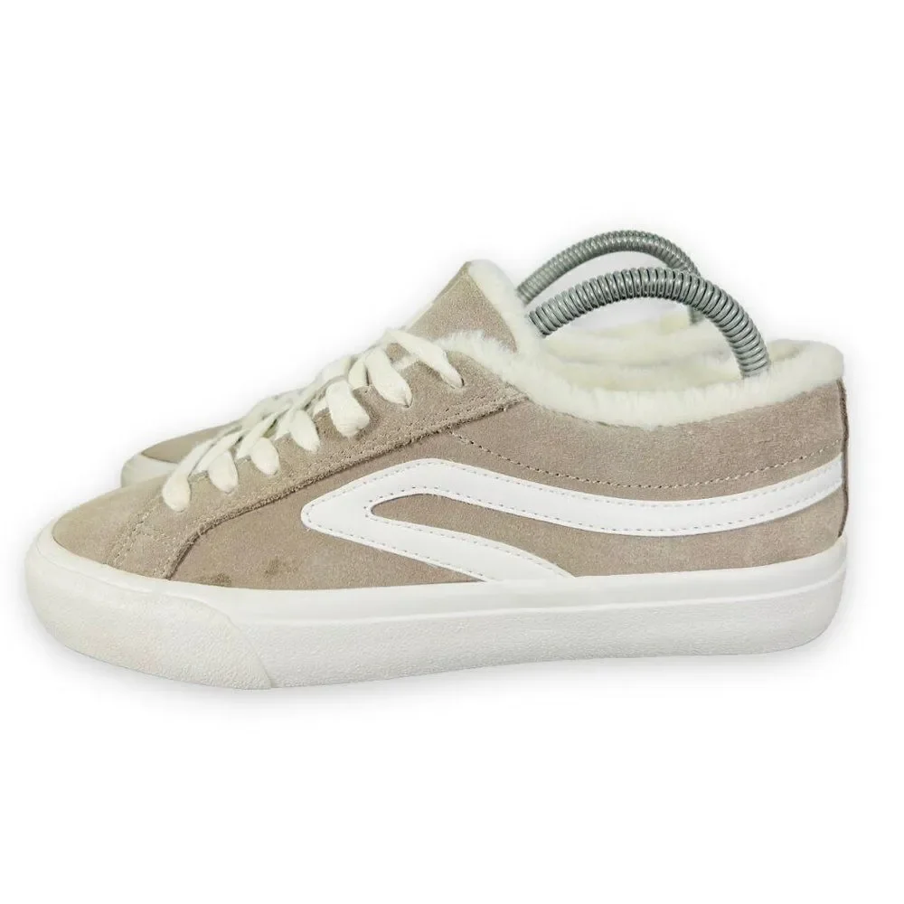 Lucky Brand Dessah Suede / Faux Fur Sneakers Grey /‎ Cream Women's 5.5M